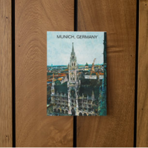 Kleurrijke München Duitsland olieverf Briefkaart