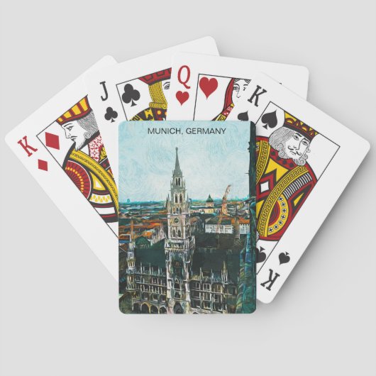 Kleurrijke München Duitsland olieverf Pokerkaarten (Achterkant)