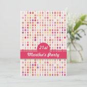 Kleurrijke munten verjaardagsuitnodiging kaart (Staand voorkant)