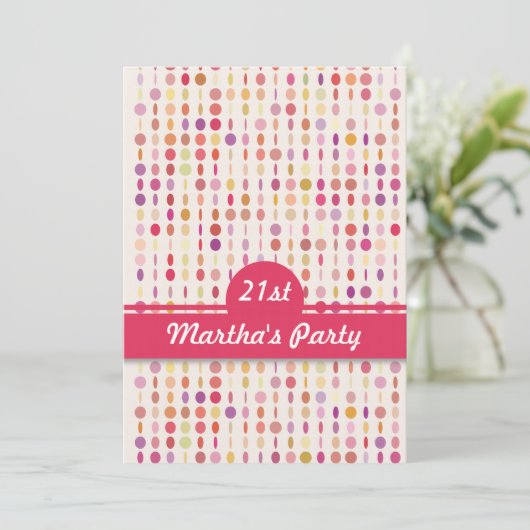 Kleurrijke munten verjaardagsuitnodiging kaart (Staand voorkant)