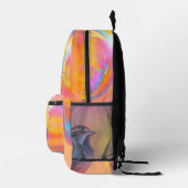 Kleurrijke mus en regenboog bubbel bedrukte rugzak (Rechts)