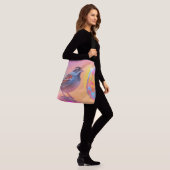 Kleurrijke mus en regenboog bubbel crossbody tas (Op model)