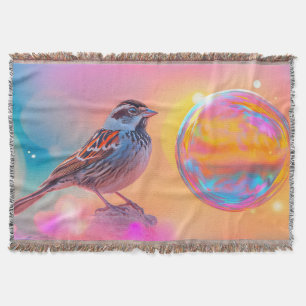 Kleurrijke mus en regenboog bubbel deken