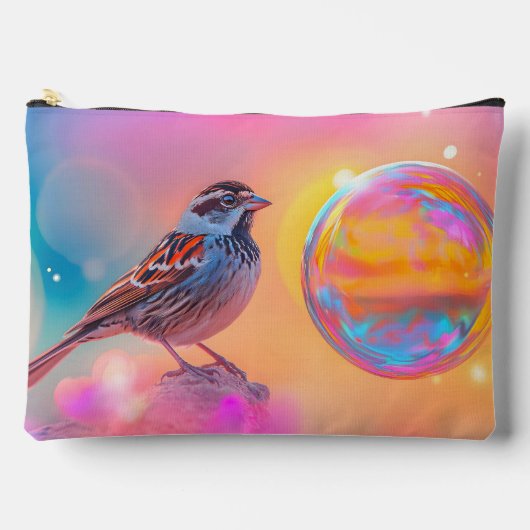 Kleurrijke mus en regenboog bubbel etui (Voorkant)