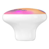 Kleurrijke mus en regenboog bubbel keramische knop (Zijkant)