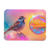 Kleurrijke mus en regenboog bubbel magneet (Horizontaal)