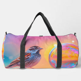 Kleurrijke mus en regenboog bubbel plunjezak