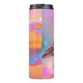 Kleurrijke mus en regenboog bubbel thermosbeker (Achterkant)