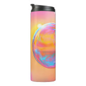 Kleurrijke mus en regenboog bubbel thermosbeker (Geroteerd rechts)