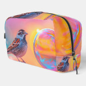 Kleurrijke mus en regenboog bubbel toilettasje (Rechterhoek)