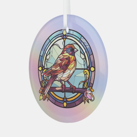 Kleurrijke mus glas ornament (Voorkant links)