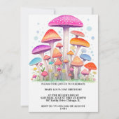 Kleurrijke Mushroom Forest Art verjaardagsfeestje Kaart (Voorkant)