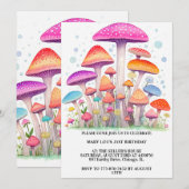 Kleurrijke Mushroom Forest Art verjaardagsfeestje Kaart (Voorkant / Achterkant)