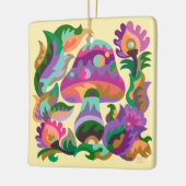 Kleurrijke Mushroom Square Keramisch Ornament (Links)