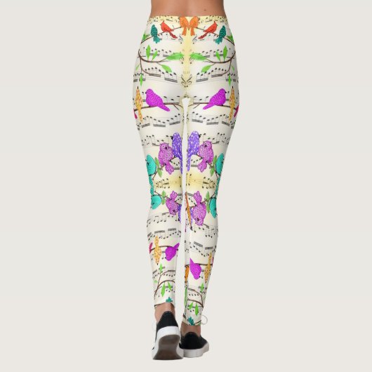 Kleurrijke Musical Birds Leggings Spring (Achterkant)
