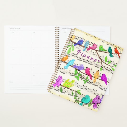 Kleurrijke Musical Birds Planner (Display)