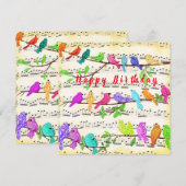 Kleurrijke musical Birds Song Birthday Kaart (Voorkant / Achterkant)