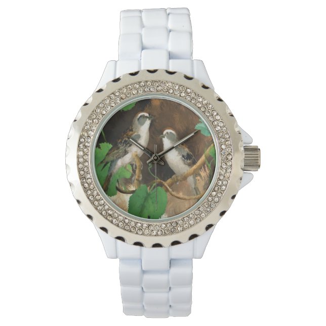 Kleurrijke mussen horloge (Voorkant)