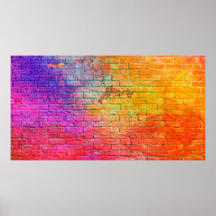Kleurrijke muur achtergrondwand, kleur, achtergron poster
