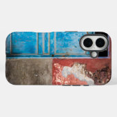 Kleurrijke muur met blauwe deur Case-Mate iPhone case (Achterkant (horizontaal))