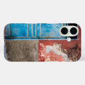 Kleurrijke muur met blauwe deur Case-Mate iPhone case (Achterkant (horizontaal))