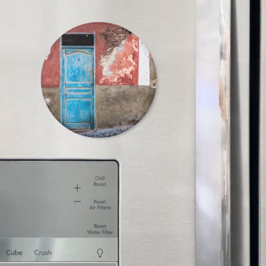 Kleurrijke muur met blauwe deur magneet (Insitu (Koelkast))