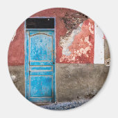 Kleurrijke muur met blauwe deur magneet (Voorkant)