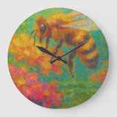 Kleurrijke muurklok: fusie van kunst en functionee grote klok (Voorkant)