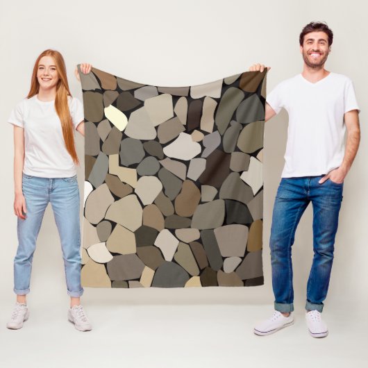 Kleurrijke muurstenen patroon fleece deken (In situ)