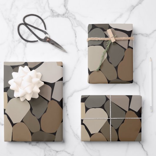 Kleurrijke muurstenen patroon inpakpapier vel (Voorkant)