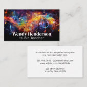 Kleurrijke muziek achtergrond visitekaartje (Voorkant / Achterkant)