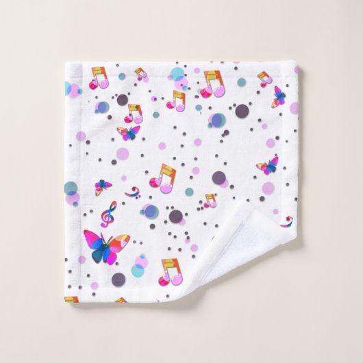Kleurrijke muziek dansen bad handdoek (Wasdoekje)