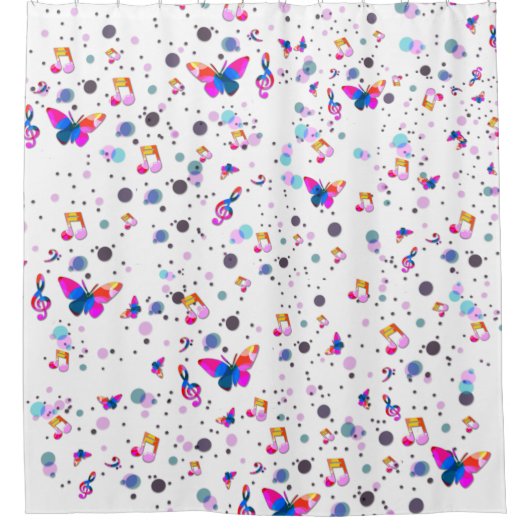 Kleurrijke muziek dansen douchegordijn (Voorkant)
