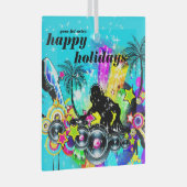 Kleurrijke Muziek DJ Glas Ornament (Voorkant Rechts)