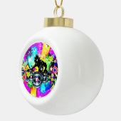 Kleurrijke Muziek DJ Keramische Bal Ornament (Rechts)