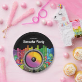 Kleurrijke Muziek Karaoke Verjaardagsfeest Papiere Papieren Bordje (Feest)