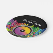 Kleurrijke Muziek Karaoke Verjaardagsfeest Papiere Papieren Bordje (Gekanteld)