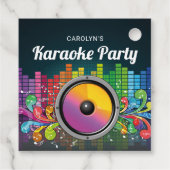 Kleurrijke Muziek Karaoke Verjaardagsfeestje Bedankjes Labels (Achterkant)