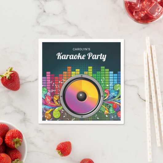 Kleurrijke muziek Karaoke verjaardagsfeestje papie Servet (Insitu)