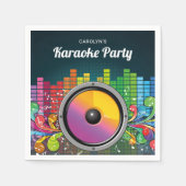 Kleurrijke muziek Karaoke verjaardagsfeestje papie Servet (Voorkant)