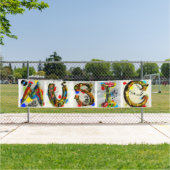 Kleurrijke Muziek Letters en Muzieknoten Spandoek (Insitu)