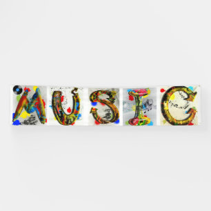 Kleurrijke Muziek Letters en Muzieknoten Spandoek