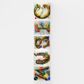 Kleurrijke Muziek Letters en Muzieknoten Spandoek (Verticaal)