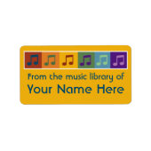 Kleurrijke muziek notitieboek en muziek labels (Voorkant)