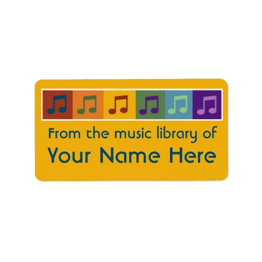 Kleurrijke muziek notitieboek en muziek labels (Voorkant)