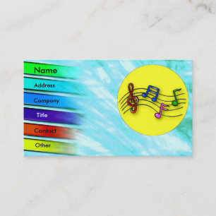 Kleurrijke muziek profiel kaart visitekaartje