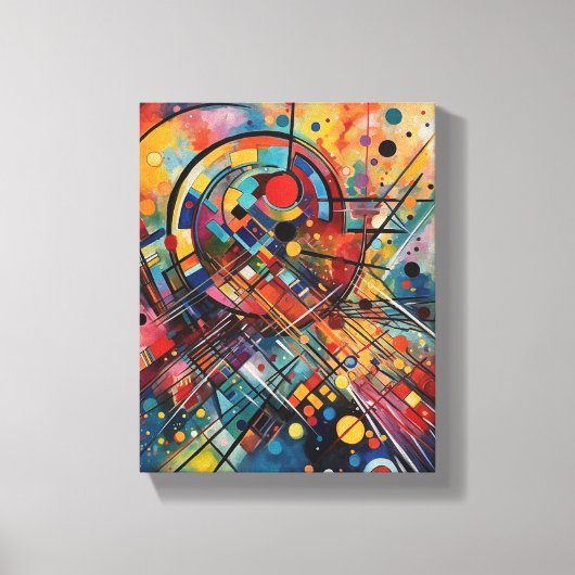 Kleurrijke muziek Samenstelling Abstract schildere Canvas Afdruk (Voorkant)