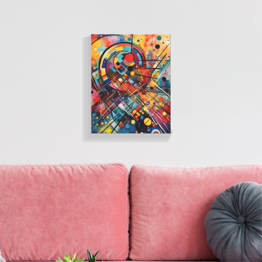 Kleurrijke muziek Samenstelling Abstract schildere Canvas Afdruk (Insitu (Woonkamer))