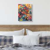 Kleurrijke muziek Samenstelling Abstract schildere Canvas Afdruk (Insitu (Slaapkamer))