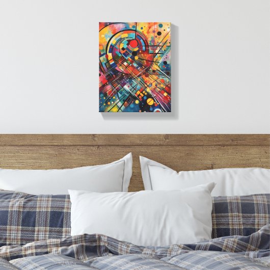 Kleurrijke muziek Samenstelling Abstract schildere Canvas Afdruk (Insitu (Slaapkamer))